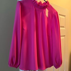 J Crew hot rose pink blouse XL